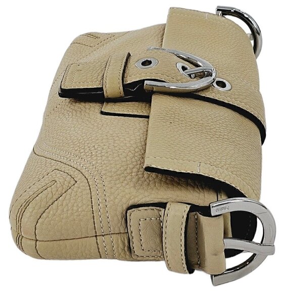 COACH 3511 Soho Ivory Pebble Leather Buckle Flap Small Shoulder Bag - Picture 10 of 16